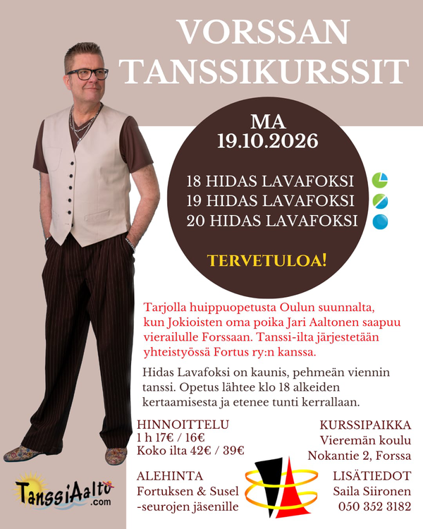 Vorssan Tanssikurssit Ma 19.10.2026